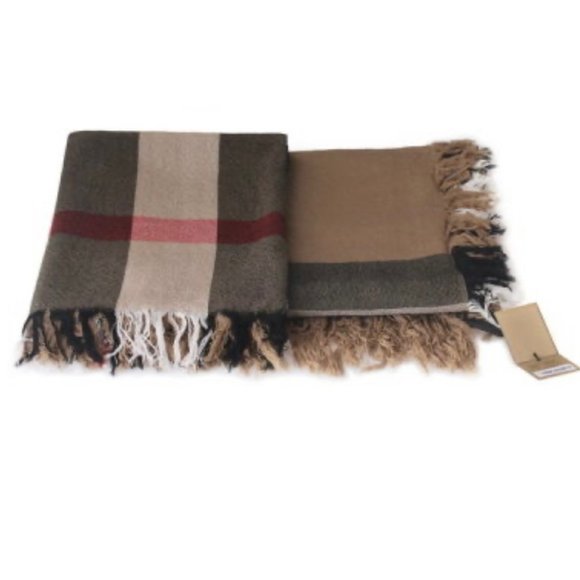 Burberry Women Wool Beige House Check Square Scarf - Picture 4 of 10